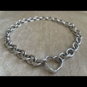 Tiffany & Co. Sterling Silver Floating Heart Clasp Necklace